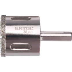 korunka vykružovací diamantová na sklo a keramiku, O 38mm EXTOL-PREMIUM