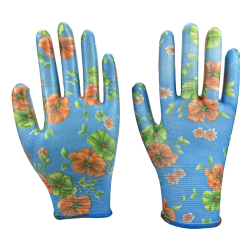 Rukavice zahradní vel. 10 NITRILE flowers blue