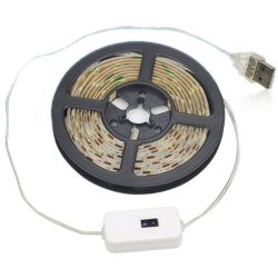 LED pásek 2m teplý bílý, pohybové čidlo, napájení USB