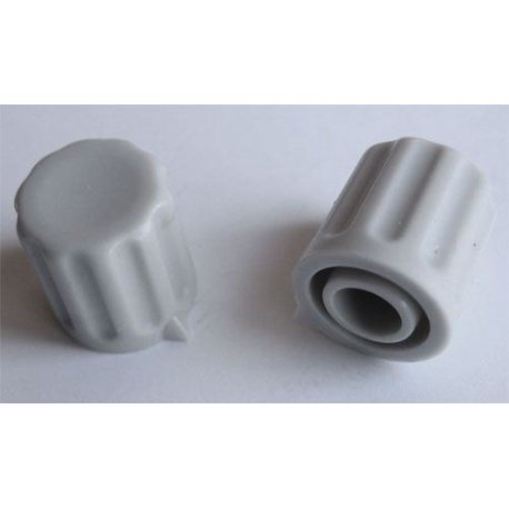 Přístrojový knoflík KP1406, 14x15mm, hřídel 6mm, světle šedý