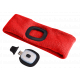 Čelenka s čelovkou 45lm, nabíjecí, USB, univerzální velikost, červená SIXTOL