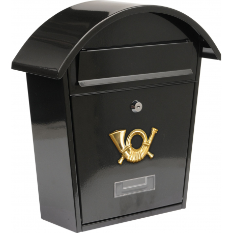 Poštovní schránka se stříškou oblou 380x320x105mm černá