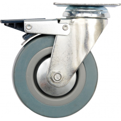 Kolečko otočné, gumové s brzdou 45kg 100/26/134mm