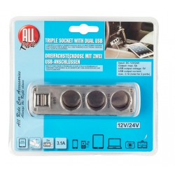 ALLRIDE Roztrojka + 2 USB 3.1A