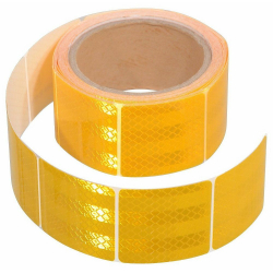 Samolepící páska reflexní dělená 5m x 5cm žlutá (role 5m) COMPASS