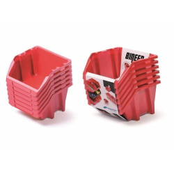Set plastových úložných boxů 6ks BINEER SHORT SET 214x198x238 červený PROSPERPLAST