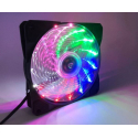 Ventilátor 120x120x25mm 12V s barevným osvětlením
