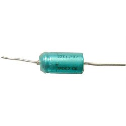 220u/10V TF007, elektrolyt.kondenzátor axiální