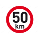 Samolepka reflexní rychlost 50 km, průměr 200 mm
