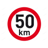 Samolepka reflexní rychlost 50 km, průměr 200 mm