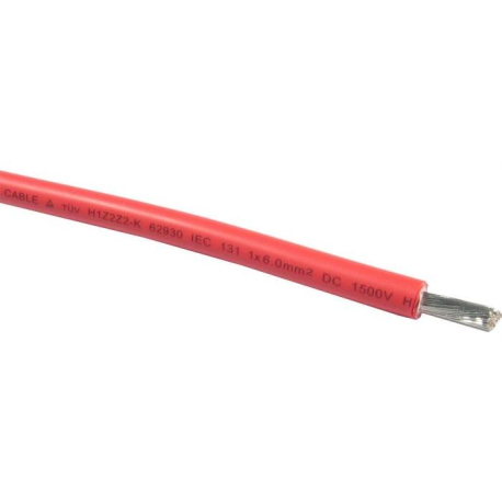 Solární kabel H1Z2Z2-K, 6mm2, 1500V, červený