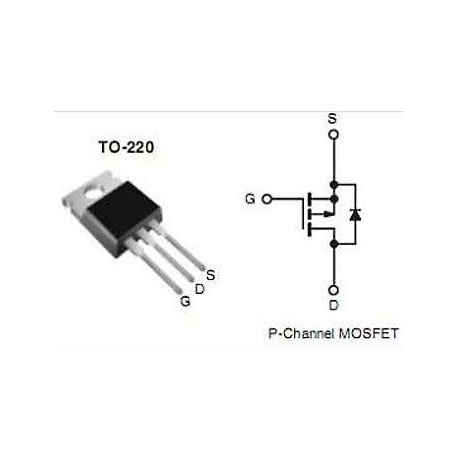 IRF9520 P MOSFET 100V/6,8A 60W 0,6Ohm TO220