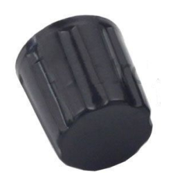 Přístrojový knoflík K16-2 19x16mm, hřídel 4mm, černý