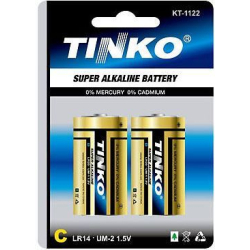 Baterie TINKO 1,5V C(LR14) alkalická, balení 2ks v blistru