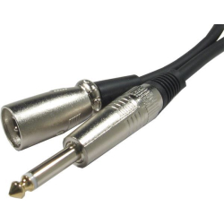Kabel XLR 3P konektor - Jack 6,3 mono, 5m, OFC kabel 6mm