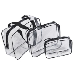 Cestovní kosmetické tašky, průhledné, 3x