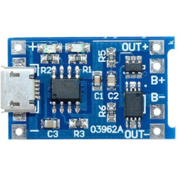 Nabíječka Li-Ion článku 1A s ochranou, modul s IO TP4056 (micro USB)