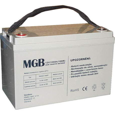 Pb akumulátor MGB VRLA AGM 12V/100Ah polotrakční
