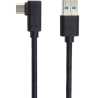 Kabel USB 2.0 konektor USB A / USB-C 3.0, 3m černý zahnutý