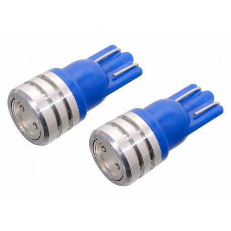 Žárovka 1SUPER LED 12V T10 modrá 2ks COMPASS 33767
