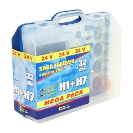 Žárovky 24V servisní box MEGA H1+H7+pojistky 08526