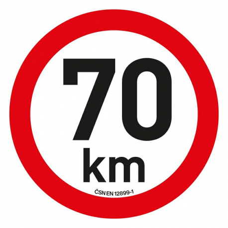Samolepka omezení rychlosti 70 km/h reflexní (200 mm) 34473