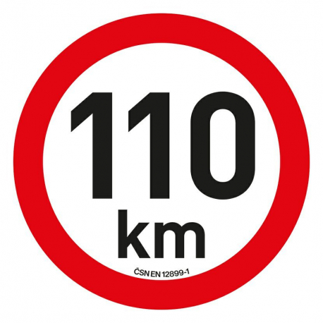 Samolepka omezení rychlosti 110 km/h reflexní (200 mm) 34476