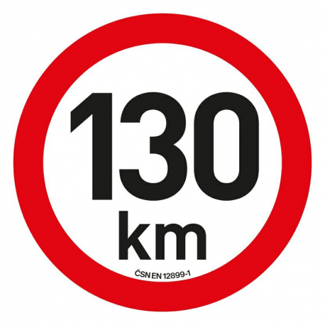Samolepka omezení rychlosti 130 km/h reflexní (200 mm) 34477