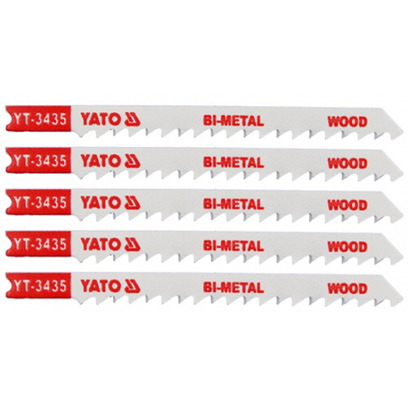 List pilový do přímočaré pily 100 mm na dřevo TPI6 5 ks Bi-Metal YATO YT-3435