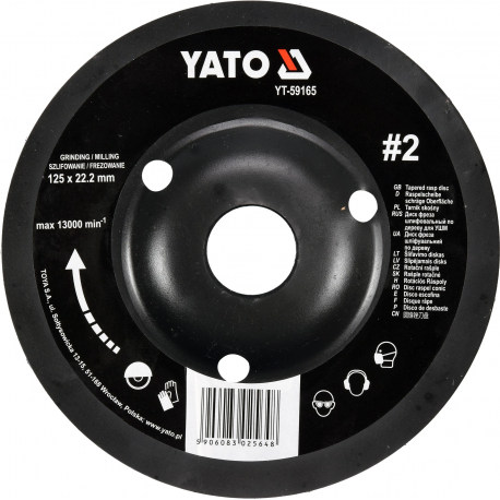 Rotační rašple úhlová 125 mm typ 2 YATO YT-59165