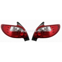 Koncová červeno-bílo-čirá LED tuning světla Peugeot 206 572391DE