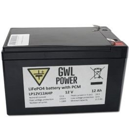 GWL/Power LiFePO4 Battery Pack (12V/12Ah PCM) GWL/Power LP12V12AHP