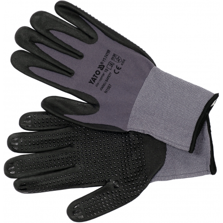 Pracovní rukavice nylon/nitril vel.10 černé YATO YT-74759