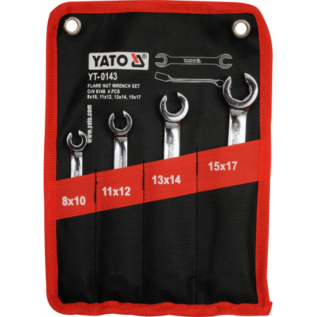 Sada klíčů prstencových 4ks 8-17 mm polootevřené YATO YT-0143