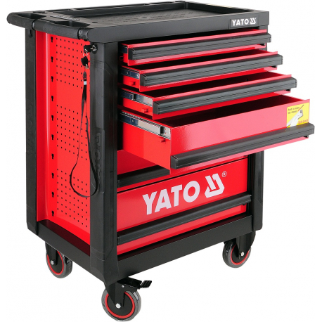 Skříňka dílenská pojízdná 6 zásuvek červená YATO YT-0902