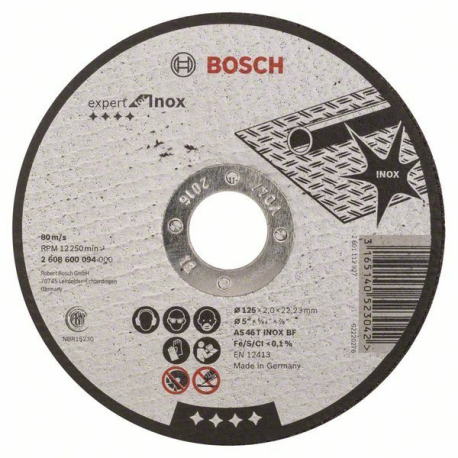 Dělicí kotouč rovný Expert for Inox - AS 46 T INOX BF, 125 mm, 2,0 mm BOSCH BOSCH 28783