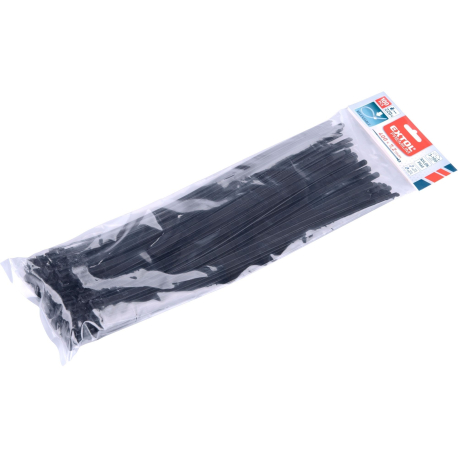 Pásky stahovací černé, rozpojitelné, 400x7,2mm, 100ks, nylon PA66 EXTOL-PREMIUM EXTOL-PREMIUM 60079