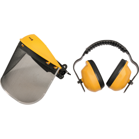 Helma se sítěným štítem + chrániče sluchu VOREL TO-74462