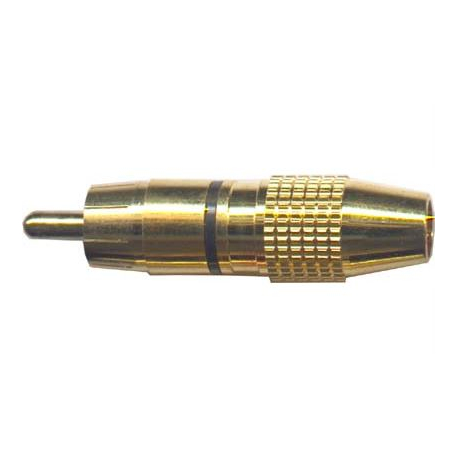 CINCH konektor zlacený pro kabel 5-6mm,černý proužek D868