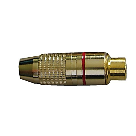 CINCH zdířka zlacená,kabel 4-5mm,červený proužek D884