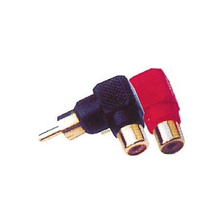 Redukce CINCH konektor/CINCH zdířka úhlová červená D991