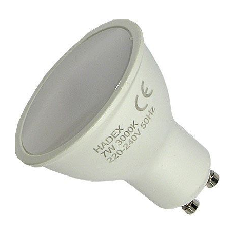 Žárovka LED GU10, 10xSMD2835, 230V/7W, teplá bílá K445A