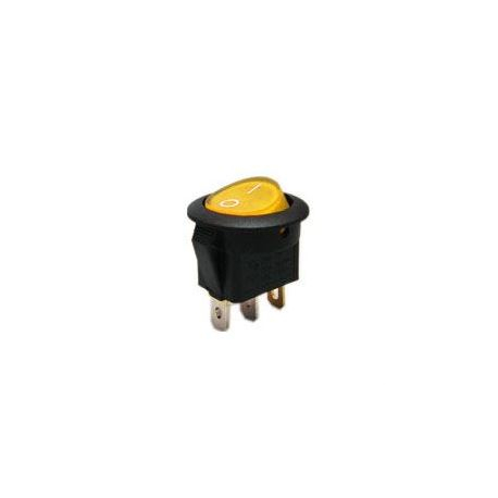 Vypínač kolébkový MIRS101-8, ON-OFF 1p.250V/6A žlutý, prosvětlený L451B