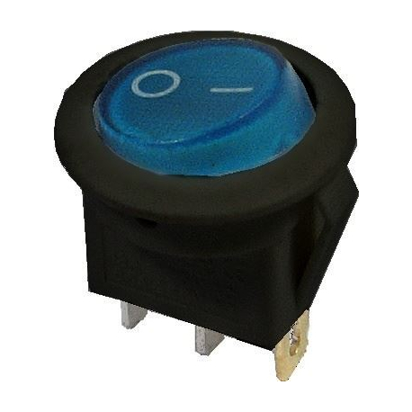 Vypínač kolébkový MIRS101-8, ON-OFF 1p.250V/6A modrý, prosvětlený L451C