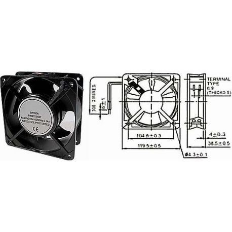 Ventilátor 120x120x38mm 230V/0,14A 2700 ot/min T420