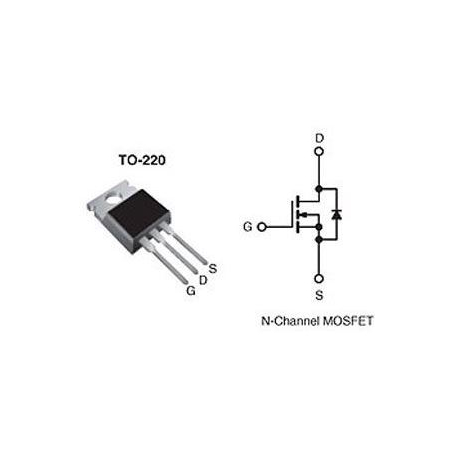 IRF520 N MOSFET 100V/10A 70W TO220 C929B