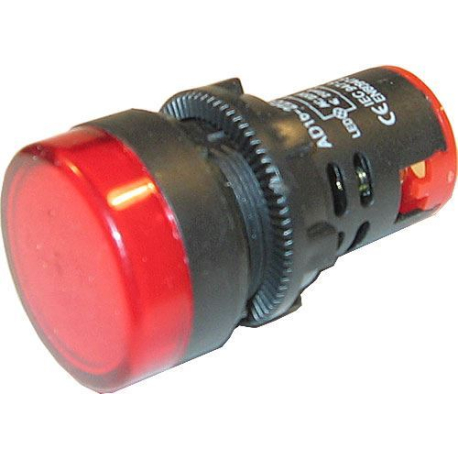 Kontrolka 230V LED 29mm AD16-22DS, červená K459A