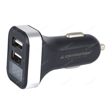 Zástrčka do zapalovače s voltmetrem, výstup 2 x USB 2.1 A, Carmotion Carmotion CAR58709