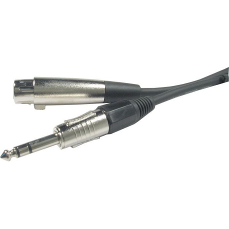 Kabel XLR 3P zdířka - Jack 6,3 stereo, 2m, OFC kabel 6mm N017C