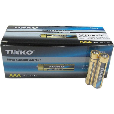 Baterie TINKO 1,5V AAA(LR03) alkalická, balení 60ks R510-60